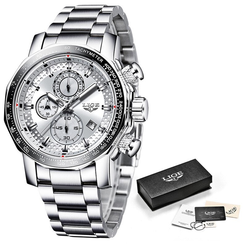 LIGE Mens Watch - Silver