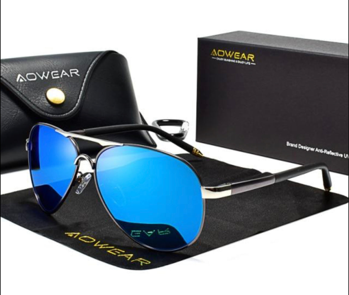 AOWEAR Men's Aviation Polarized Sunglasses