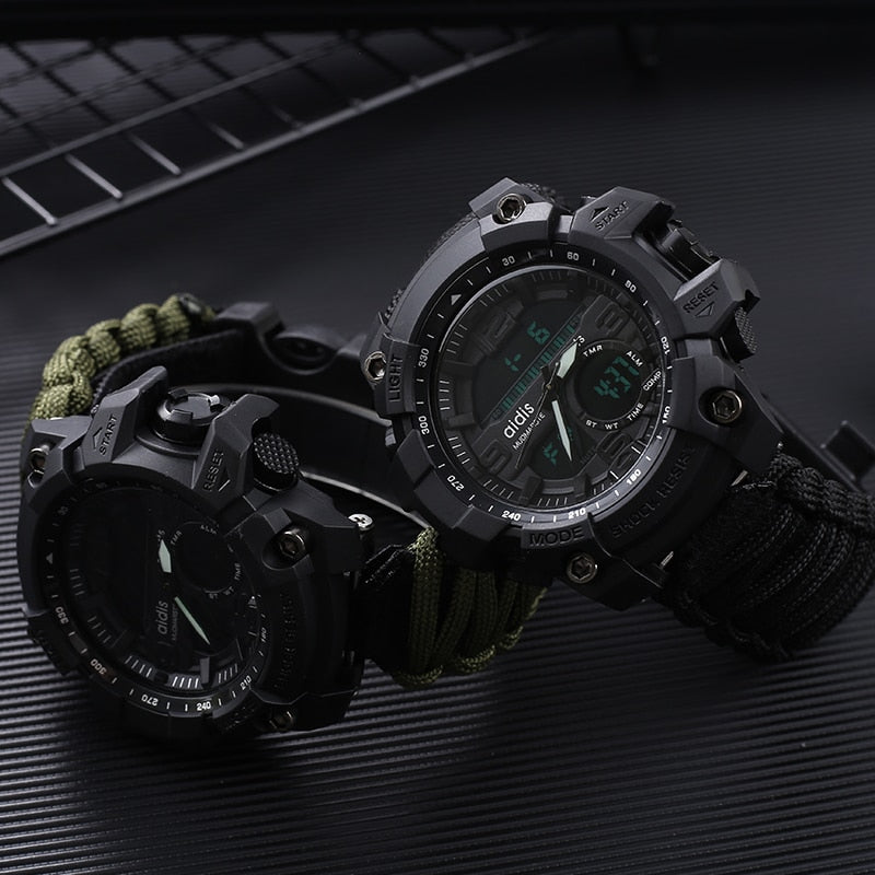 LED Military Watch with compass 30M Waterproof