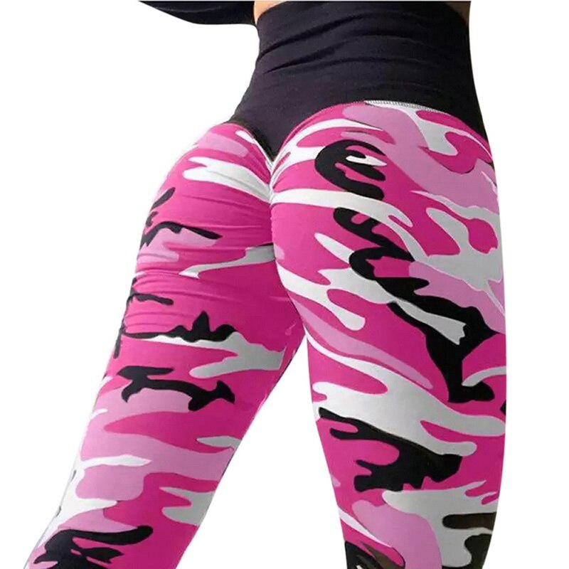 Camo Leggings - pink / Waist-58-66cm/22.83-25.98in, Length-91cm/35.83in