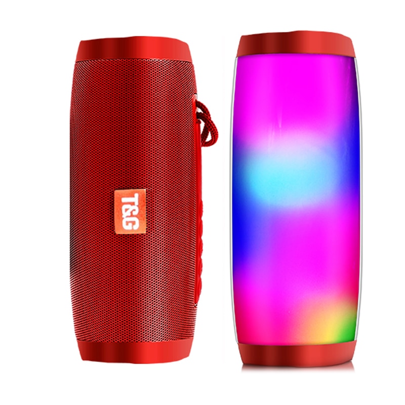 Wireless Bluetooth Portable Speaker - red with light