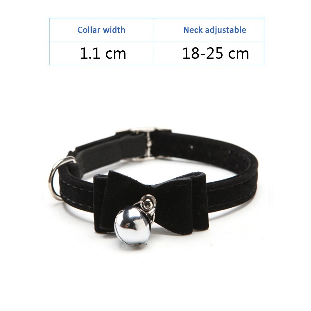 Cat Collar With Bell - black-pq004 / As pictures