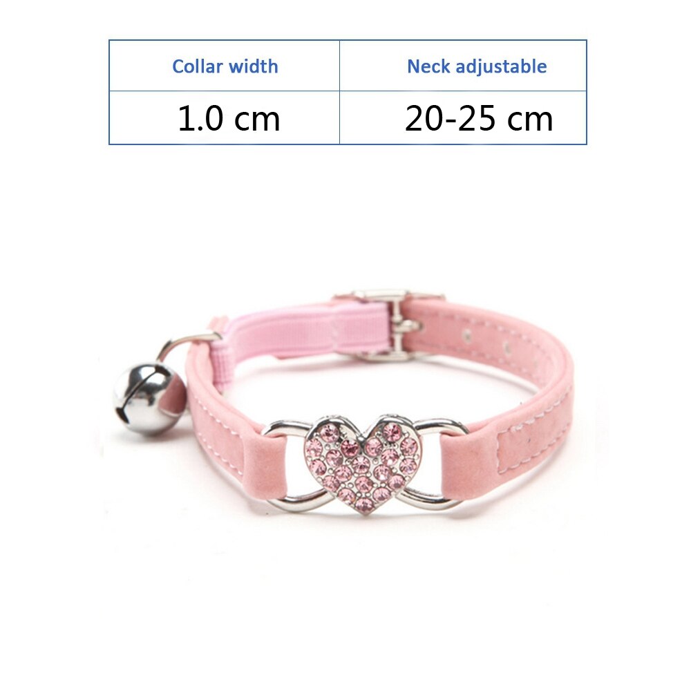 Cat Collar With Bell - pink-pq007 / As pictures