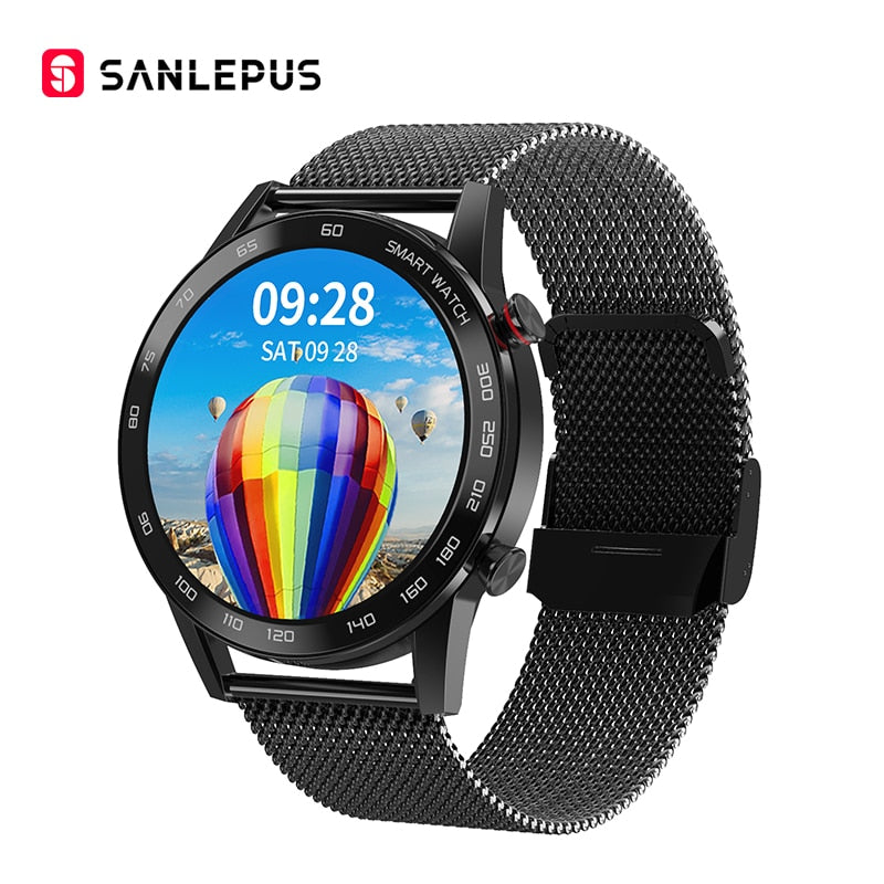 Men's Smart Watch - Black-Steel Strap