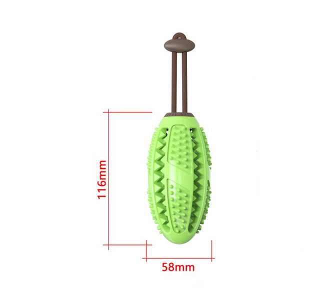 Multifunction Squeaking Pull Toy with Suction Cup - Green Oval-M