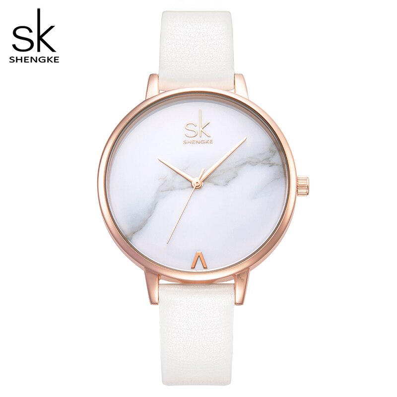 Shengke Fashion Watch for Women - White Marble