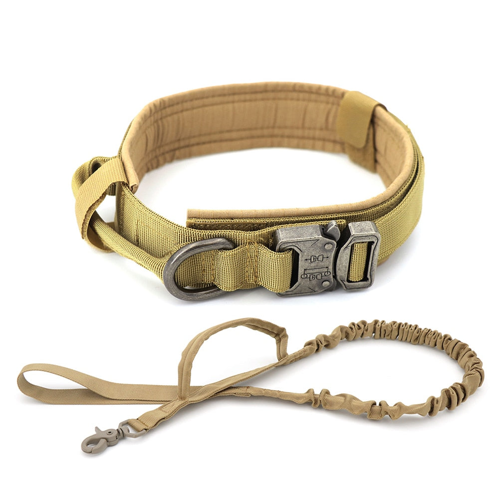 Tactical Dog Collar - Brown Set / M (34-42cm)