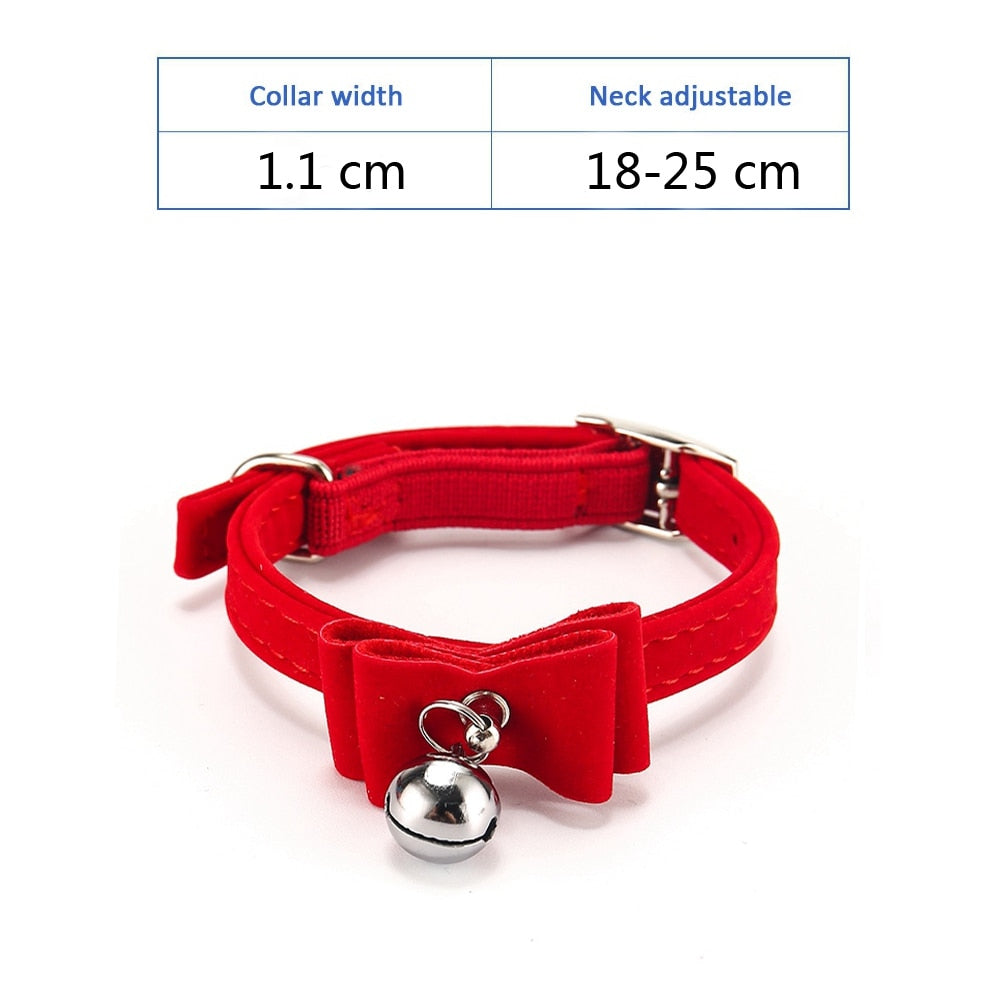 Cat Collar With Bell - red-pq004 / As pictures