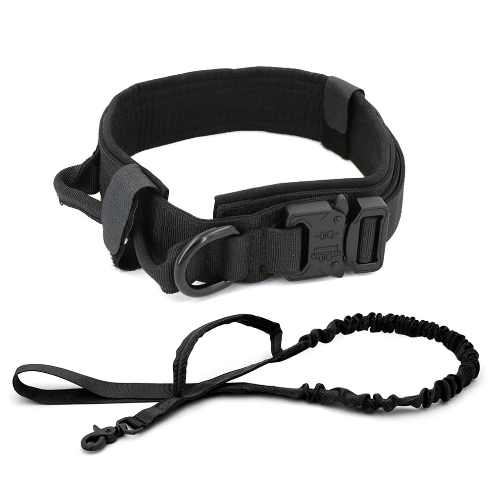 Tactical Dog Collar - Black Set / XL (51-61cm)