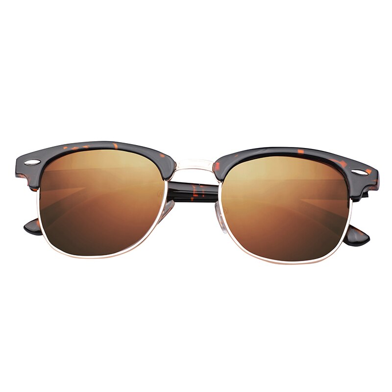 Men's Polarized Semi-Rimless Unisex Sunglasses - Tortoise/Brown Lens