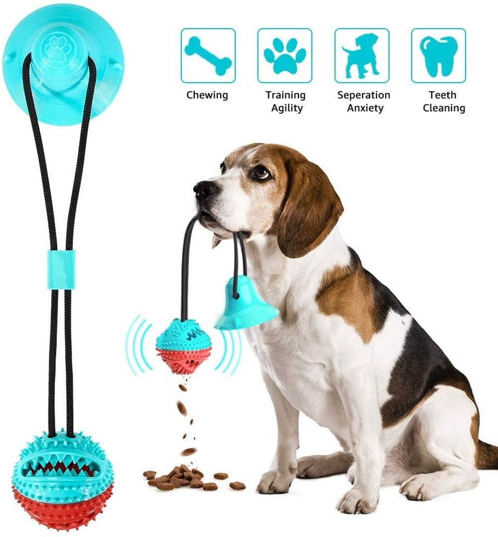 Multifunction Squeaking Pull Toy with Suction Cup