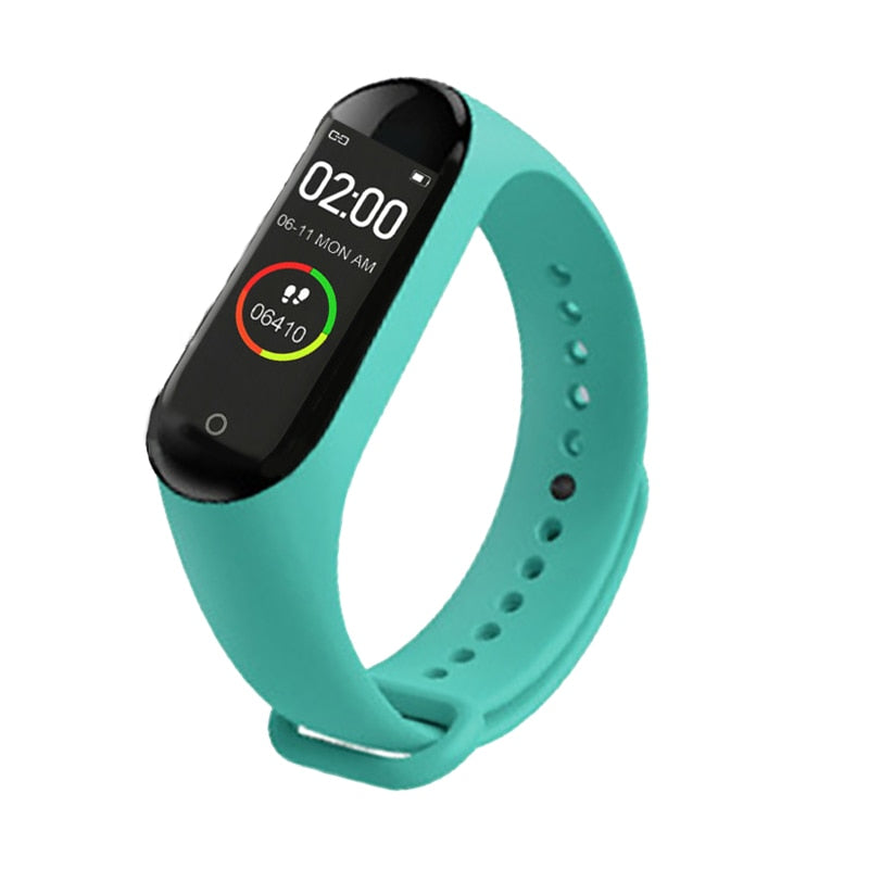 M4 Smart Digital HEART RATE Watch Monitor - Cyan