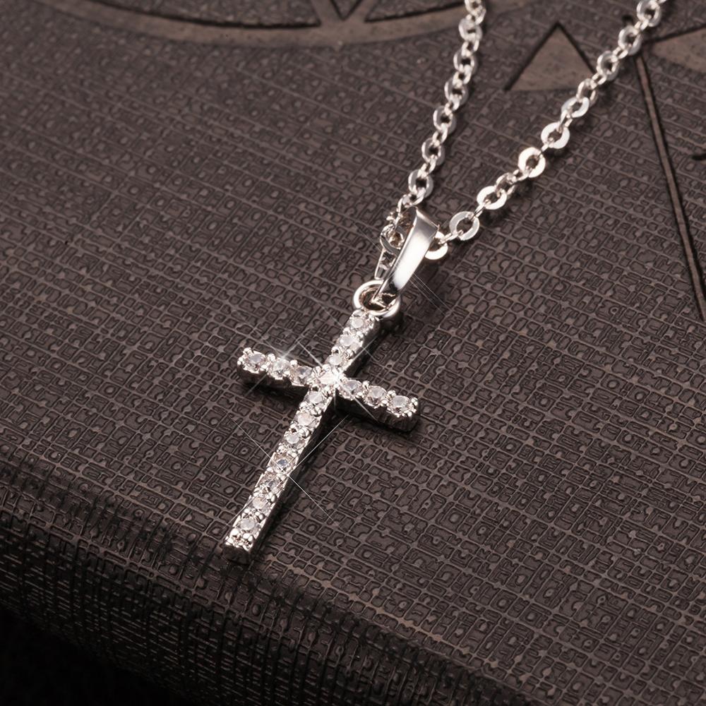 Cross Pendant Necklace - SILVER a