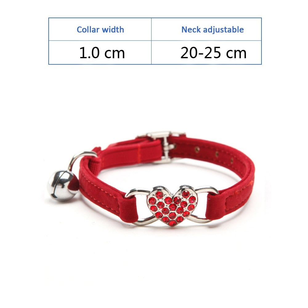 Cat Collar With Bell - red-pq007 / As pictures