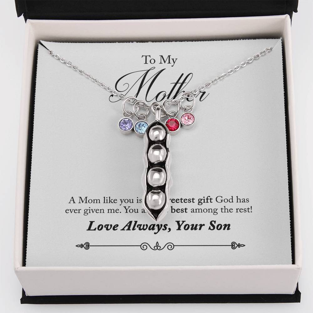 Necklace and Gift Card Set (Son to Mother) - Necklace - 4 Peas