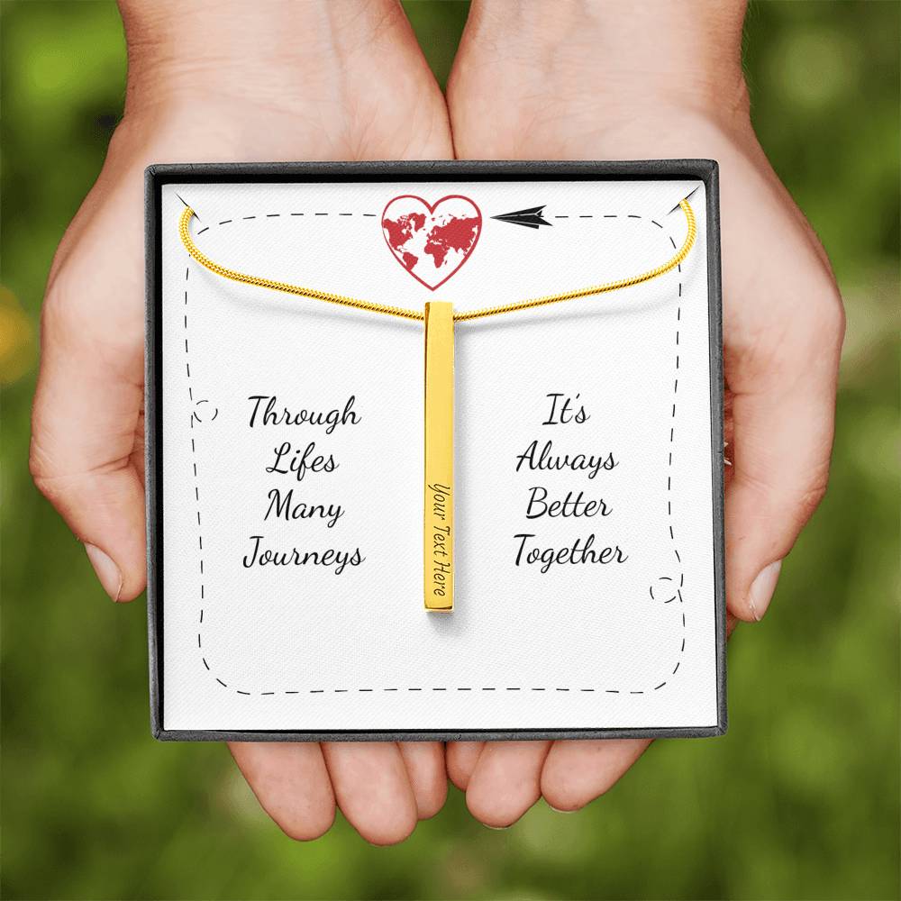 Vertical Stick Necklace (Personal Engraving) & Card