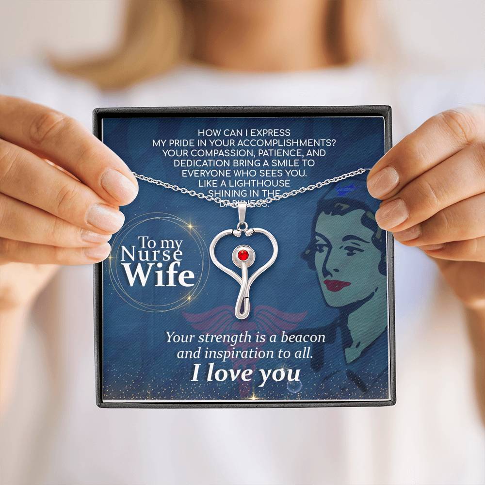 Nurse Wife Appreciation Necklace and Gift Card