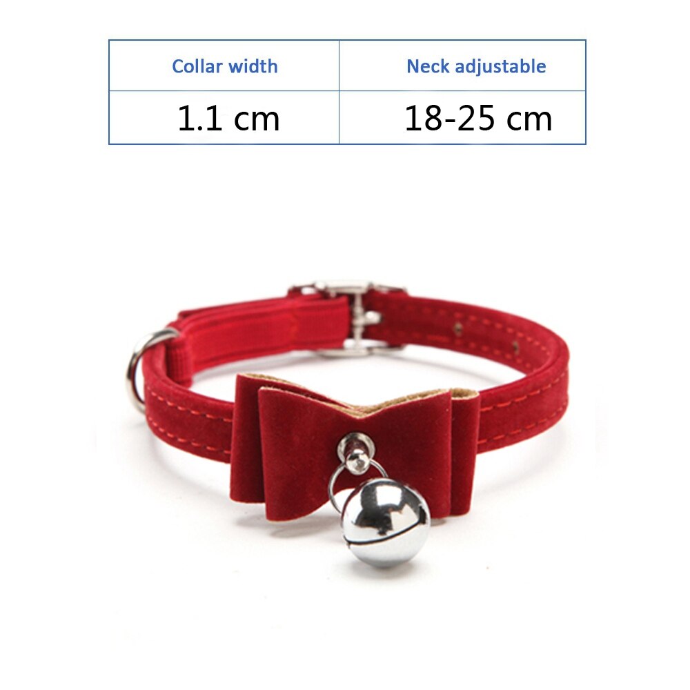 Cat Collar With Bell - dark red-pq004 / As pictures