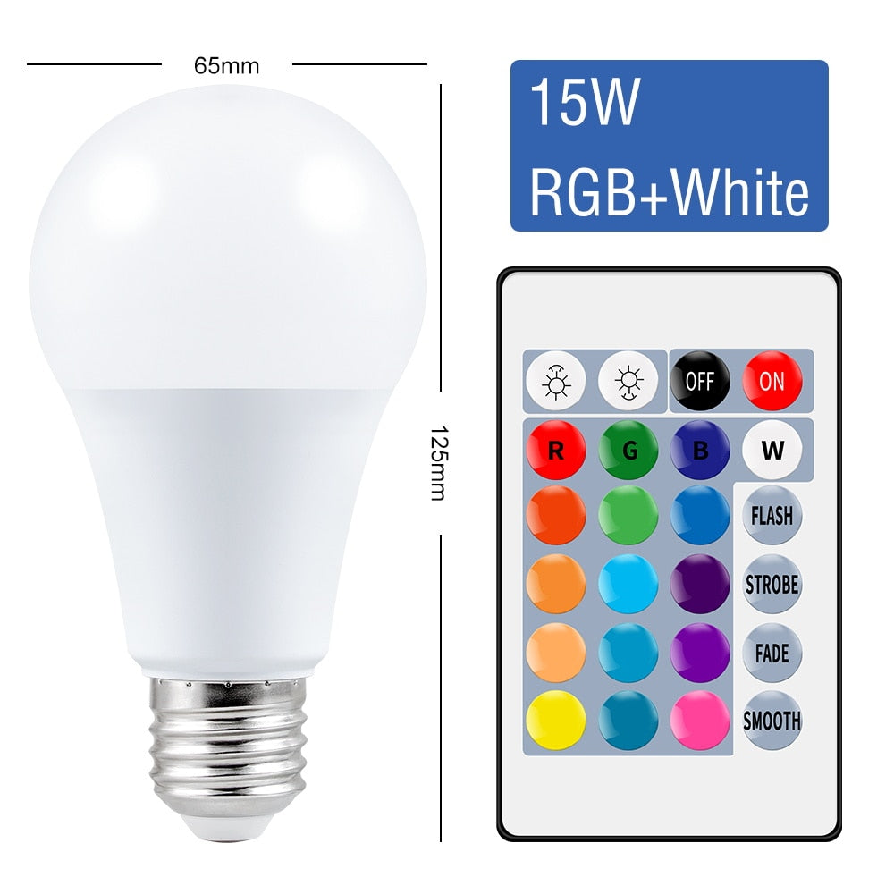 Smart Control Light Bulb - RGB-White-15W / Two Years Warranty