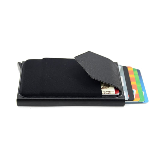 BONAMIE Aluminum Wallet With Elasticity Back Pouch