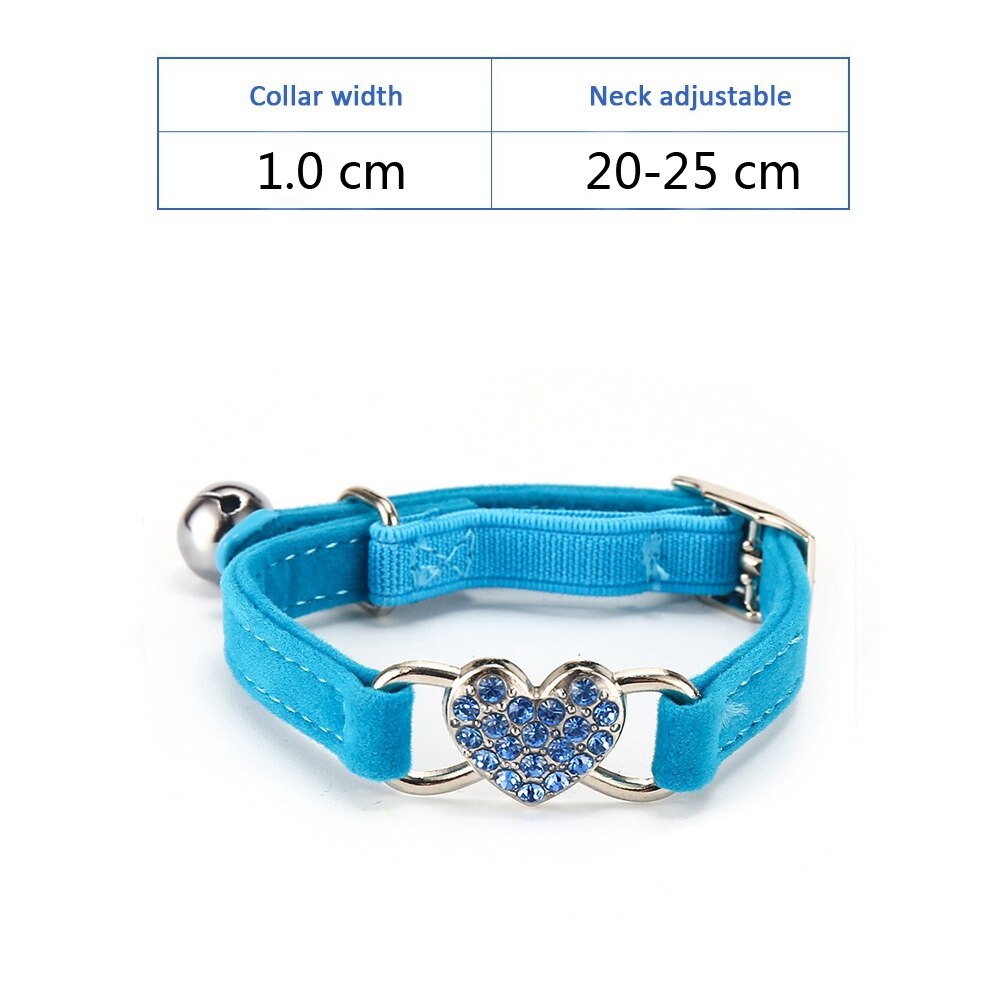 Cat Collar With Bell - blue-pq007 / As pictures