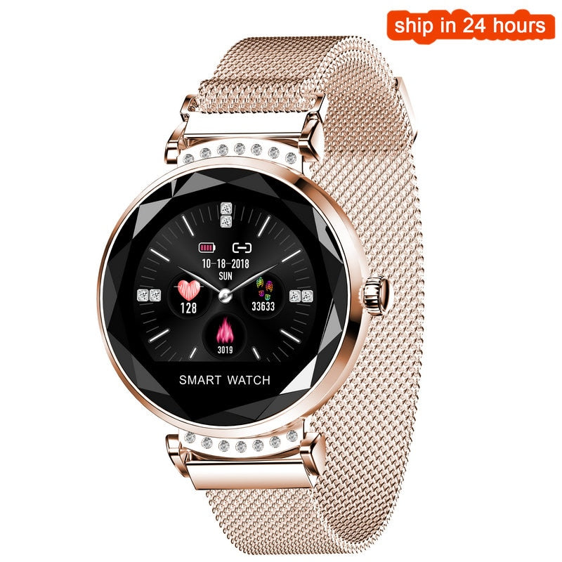 Waterproof Heart Rate Monitoring  Bluetooth Women’s Watch - Gold