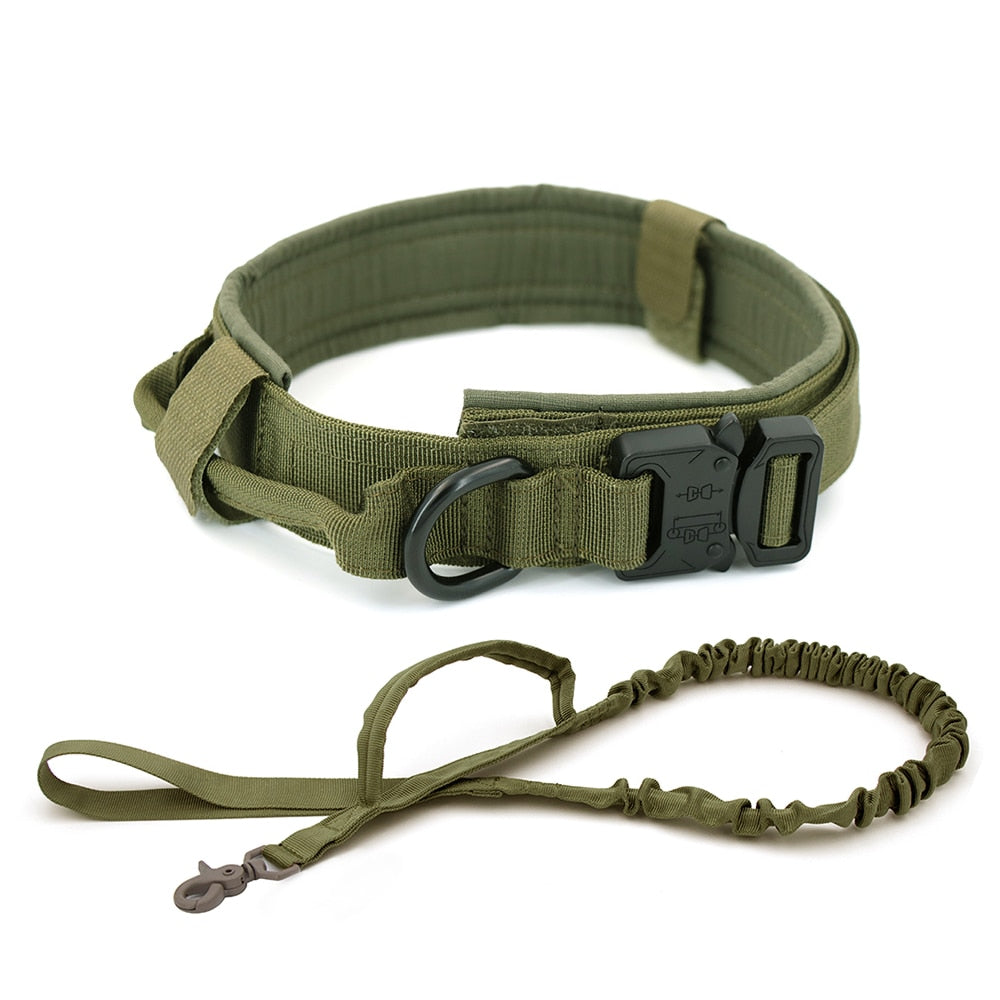 Tactical Dog Collar - Green Set / M (34-42cm)