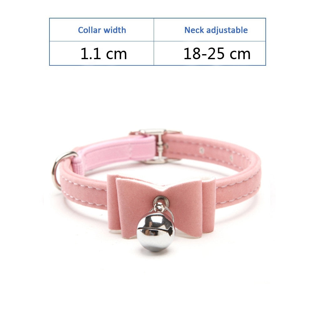 Cat Collar With Bell - pink-pq004 / As pictures