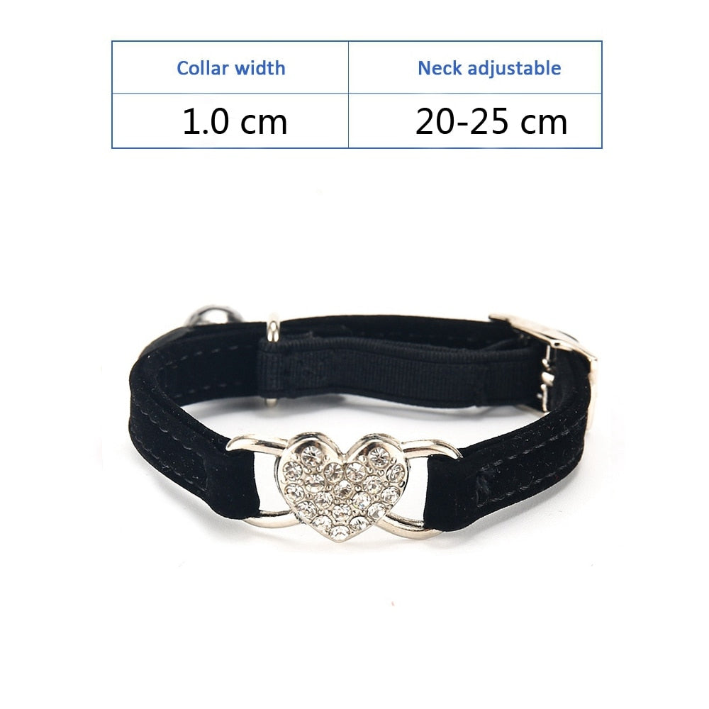 Cat Collar With Bell - black-pq007 / As pictures