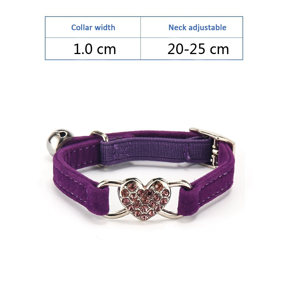 Cat Collar With Bell - purple-pq007 / As pictures