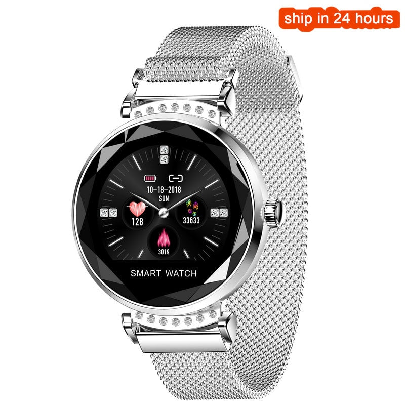 Waterproof Heart Rate Monitoring  Bluetooth Women’s Watch - Silver