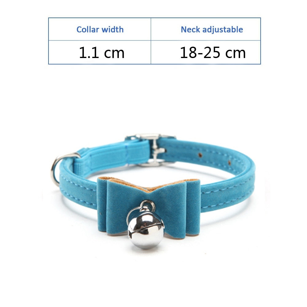 Cat Collar With Bell - blue-pq004 / As pictures