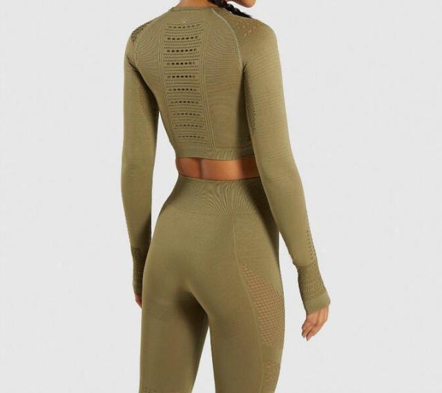 2pc Yoga Leggings Set - green set / L