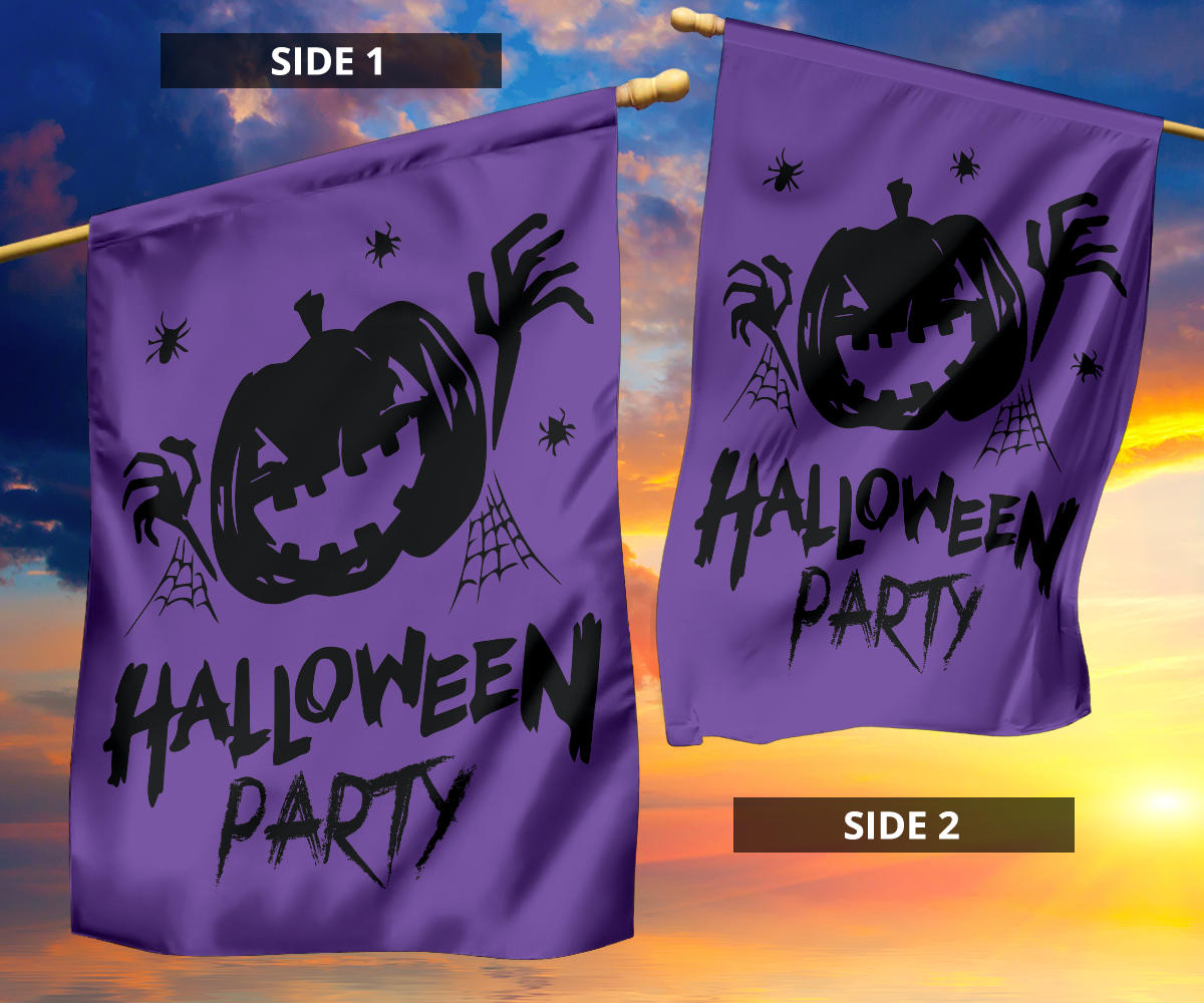 Halloween Party (Purple) - Halloween Flag