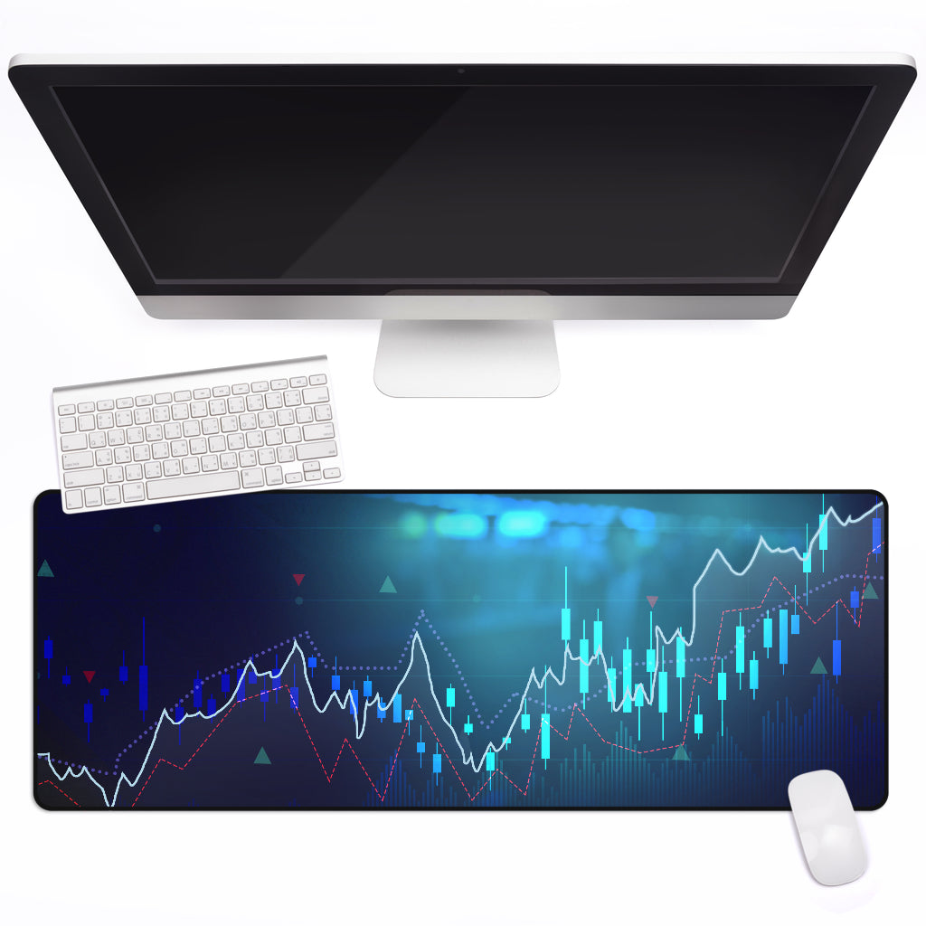 Mouse and Keyboard Mat (Stock Chart Design)