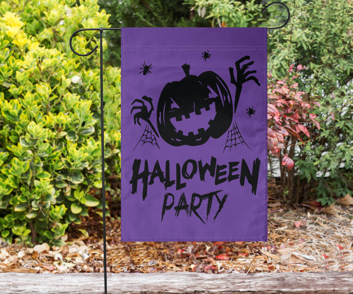 Halloween Party (Purple) - Halloween Flag - Flag - Halloween Party (Purple) - Halloween Flag / Garden Flag (18" X 12")