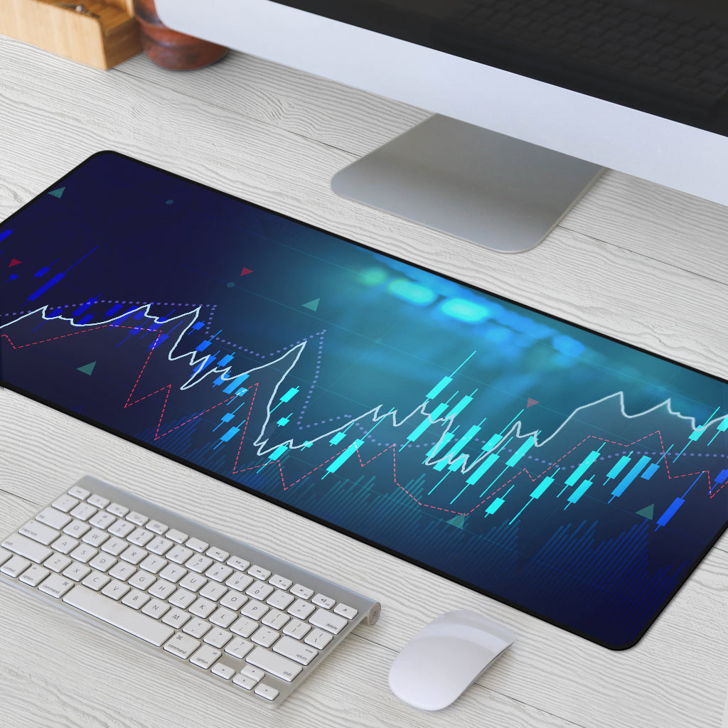 Mouse and Keyboard Mat (Stock Chart Design)