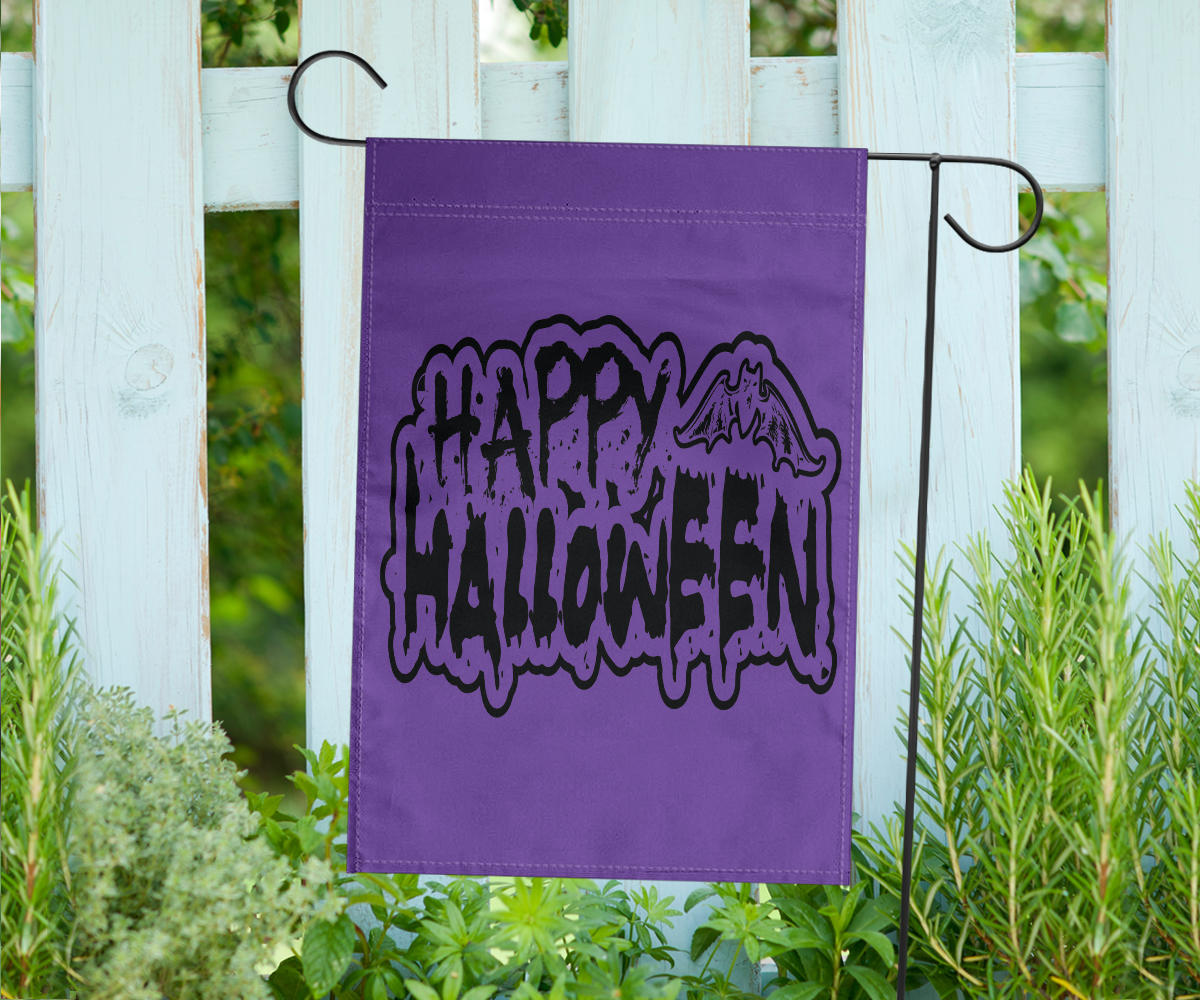 Happy Halloween Bat (Purple) - Halloween Flag