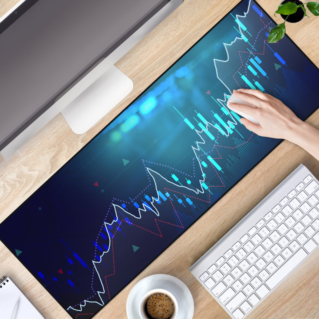 Mouse and Keyboard Mat (Stock Chart Design)