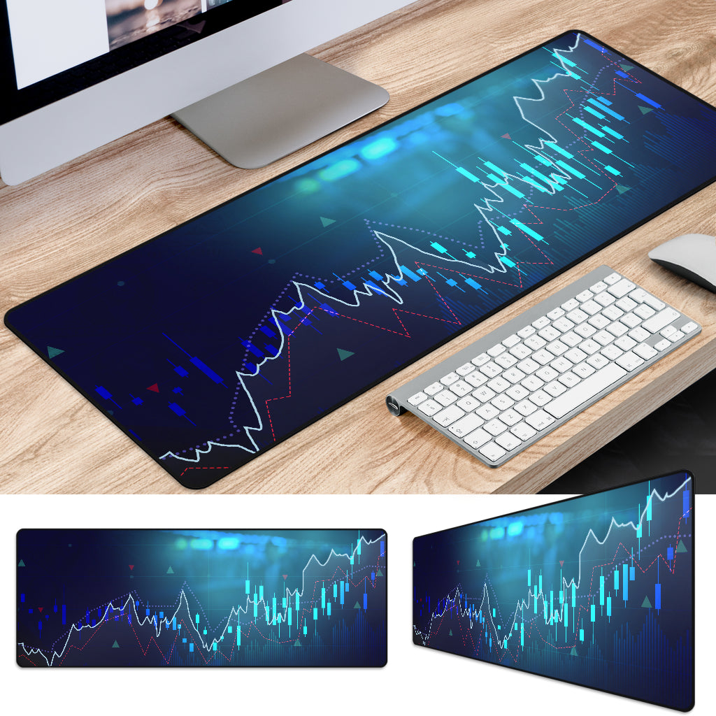 Mouse and Keyboard Mat (Stock Chart Design)