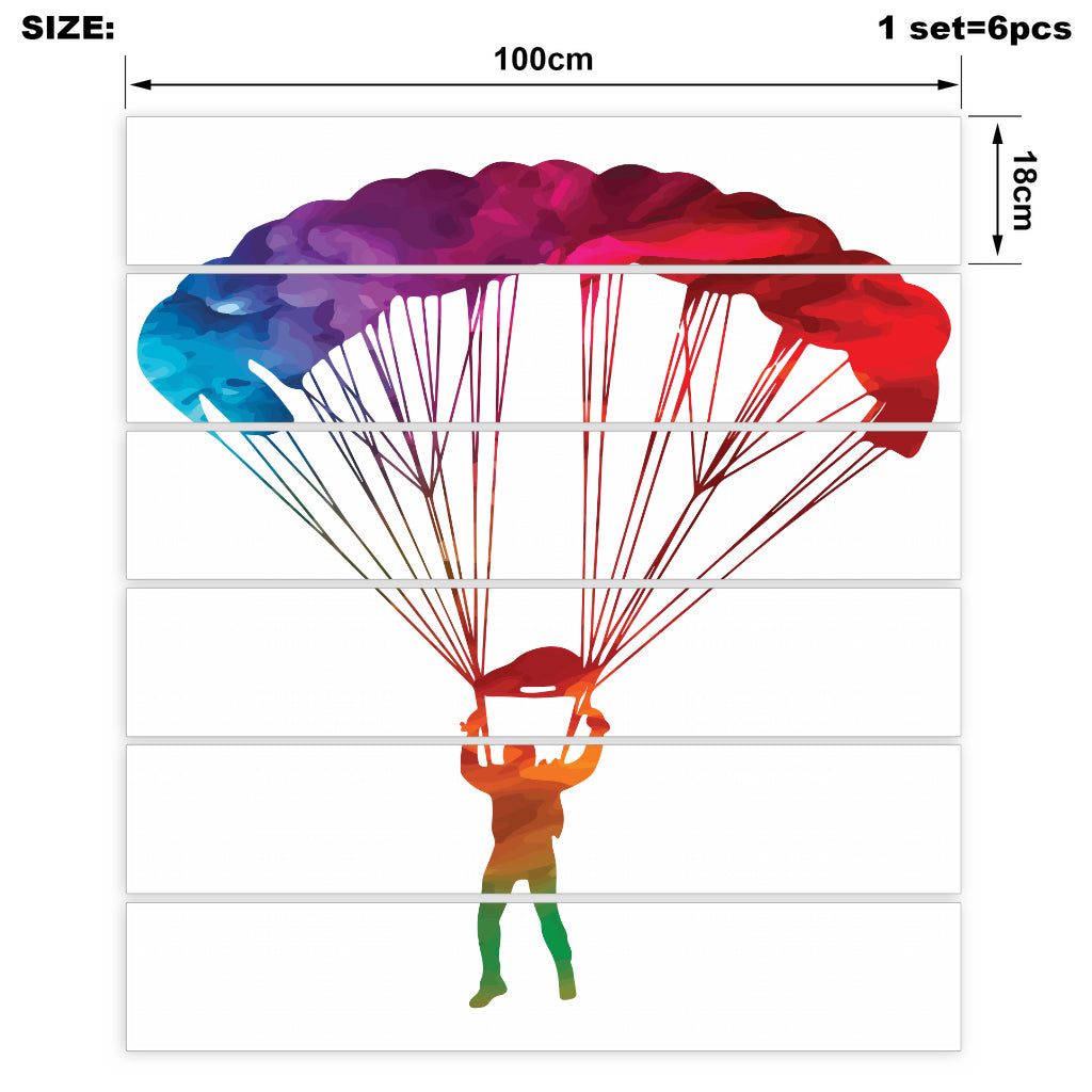 Colorful Parachuter Stair Sticker