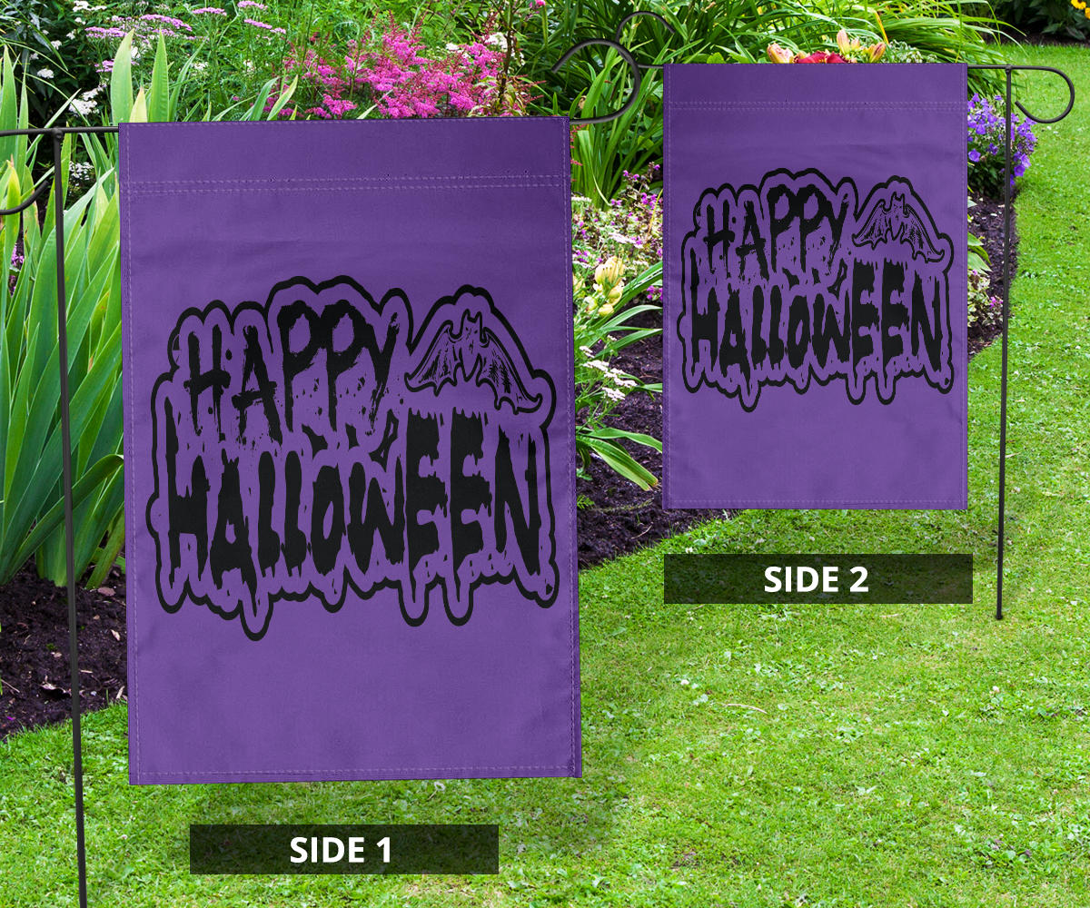 Happy Halloween Bat (Purple) - Halloween Flag