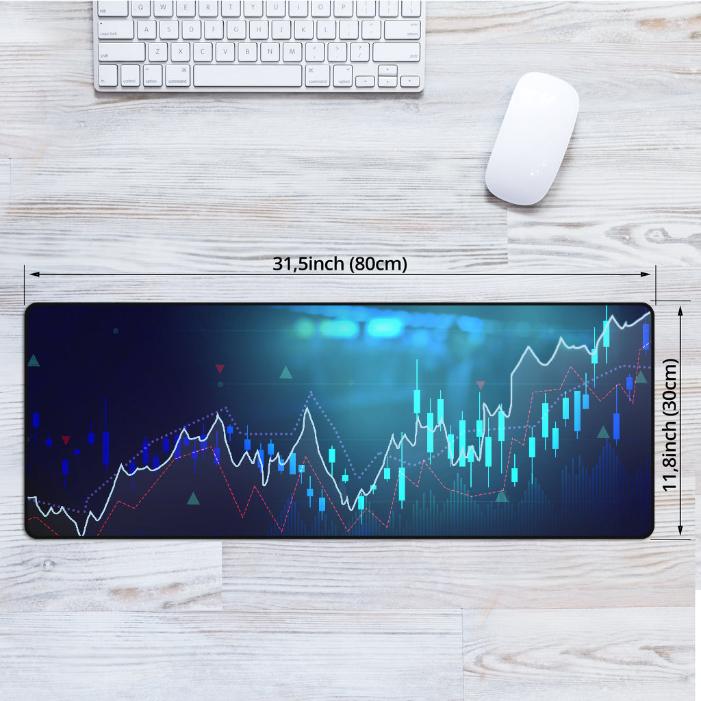 Mouse and Keyboard Mat (Stock Chart Design)