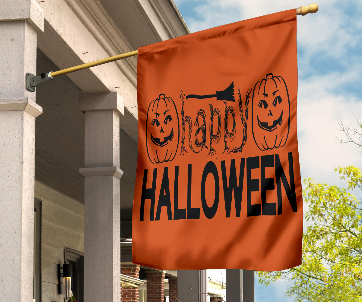 Happy Halloween (Orange) - Halloween Flag - Flag - Happy Halloween (Orange) - Halloween Flag / House Flag (30" X 40")