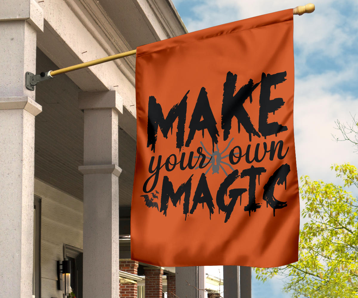 Make Your Own Magic (Orange) - Halloween Flag - Flag - Make Your Own Magic (Orange) - Halloween Flag / House Flag (30" X 40")