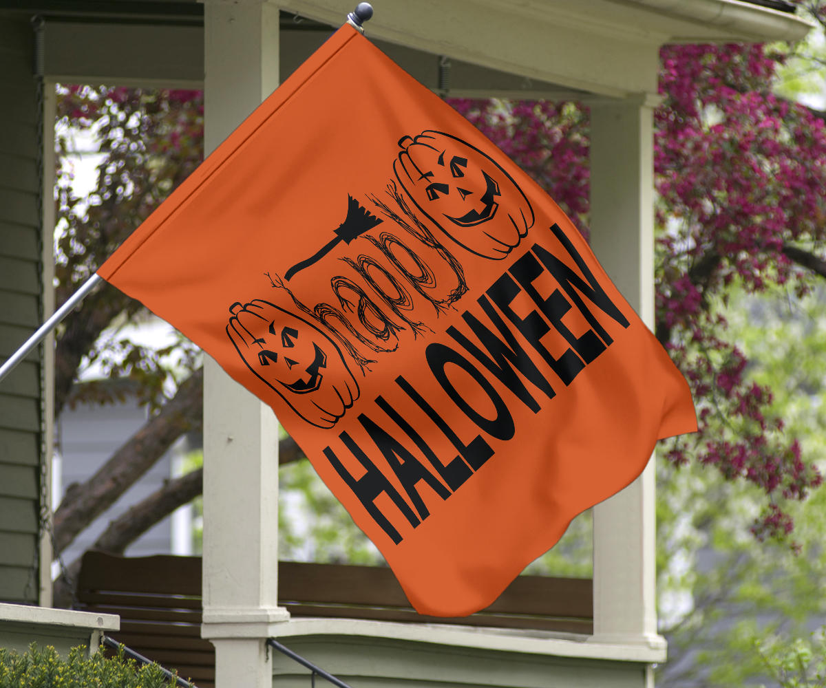 Happy Halloween (Orange) - Halloween Flag