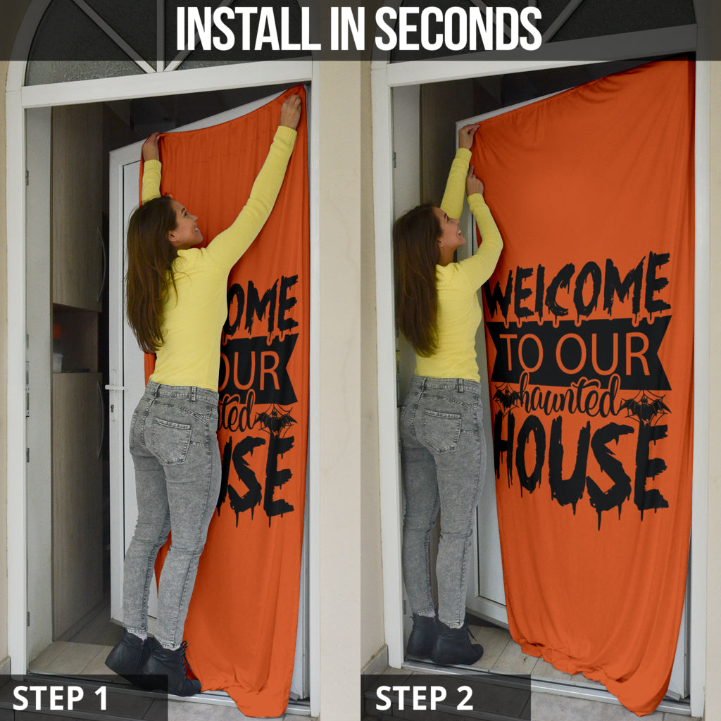 Welcome to our Haunted House - Halloween Door Sock