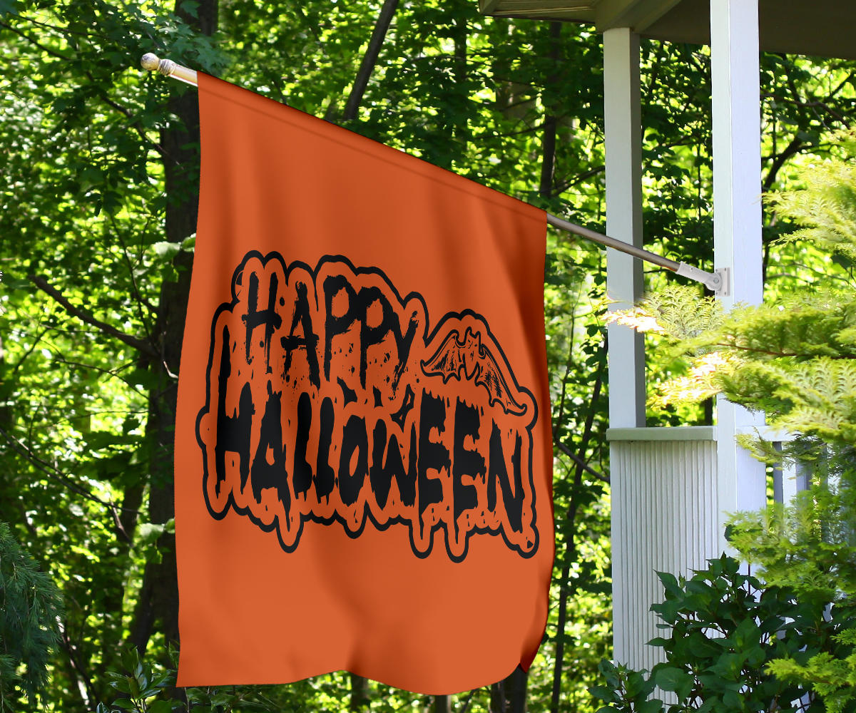 Happy Halloween 2 (Orange) - Halloween Flag