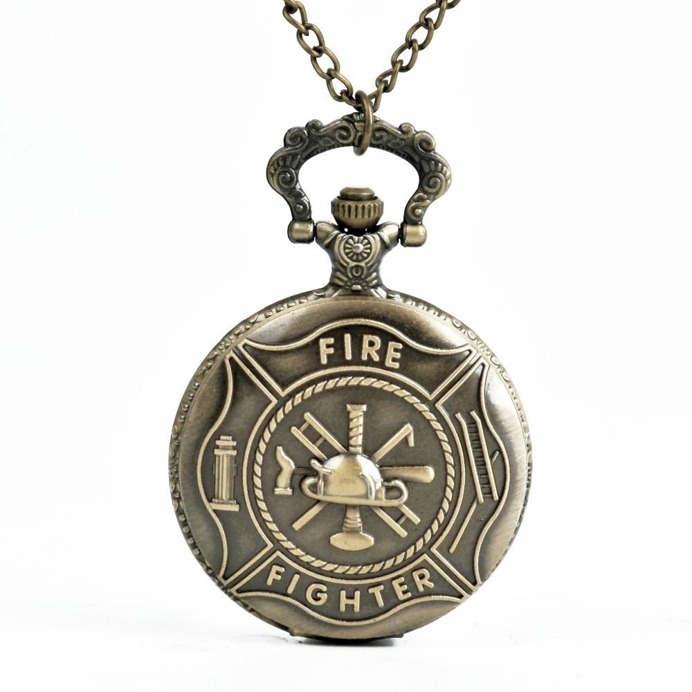 Fire Fighter Pattern Pocket Watch