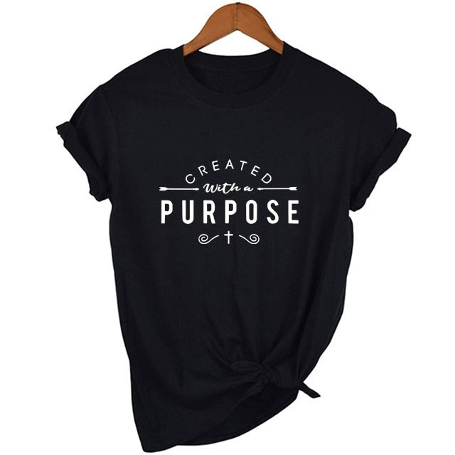 Created with A Purpose Women’s T-Shirt - 33A1-FSTBK- / S - 33A1-FSTBK- / XXL - 33A1-FSTBK- / M - 33A1-FSTBK- / L - 33A1-FSTBK- / XL